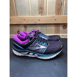 Brooks Transcend 6 Womens Running Shoes Size 8.5 Black Purple Teal Comfortable &